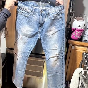 American Eagle Outfitters Men's Faded Blue Jeans